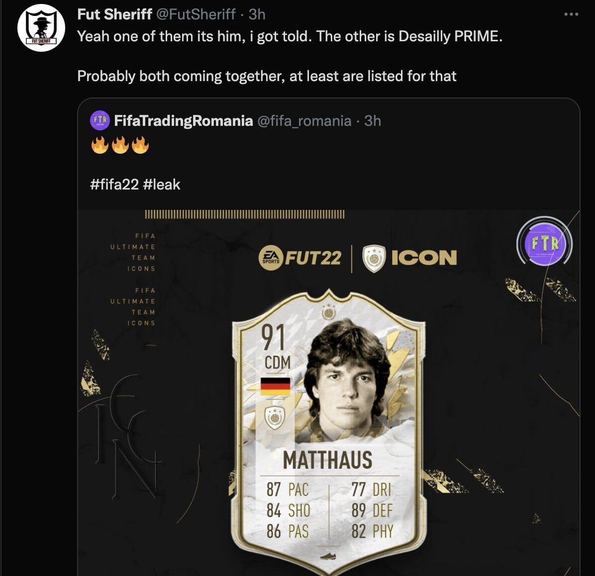 Fifa Fut Leaks Confirm Prime Desailly And Mattheus Sbc S