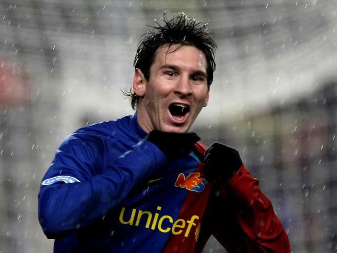 Messi with Barcelona in 2008