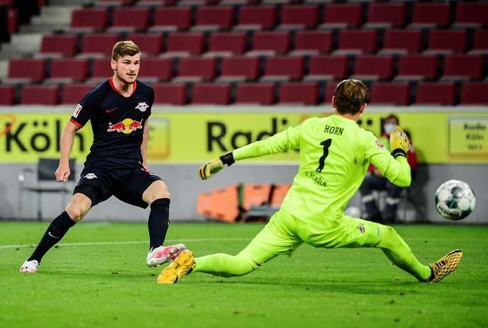 Werner in action for Leipzig