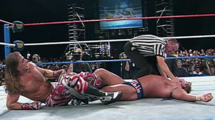 HBK screwed the Bulldog out of his title 
