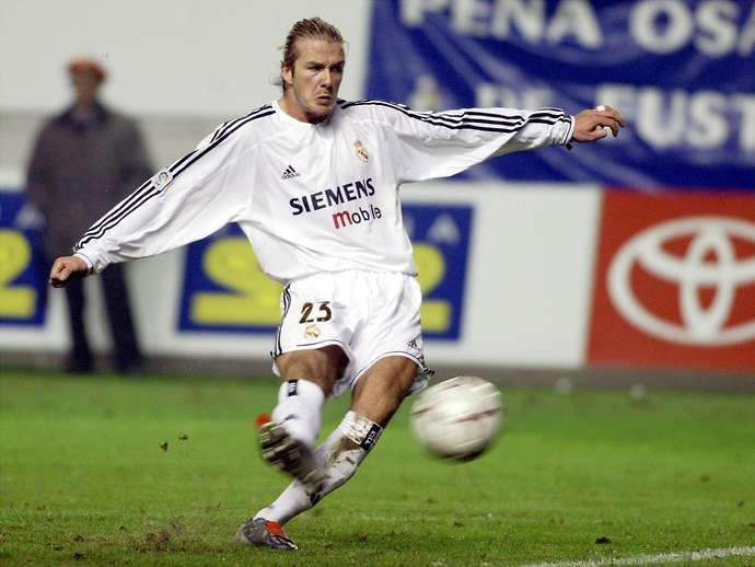 Beckham in action for Real Madrid