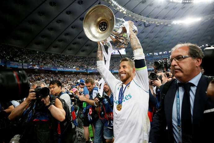 Ramos with the Champions League trophy