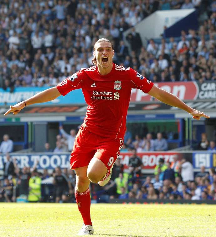 Carroll in action with Liverpool