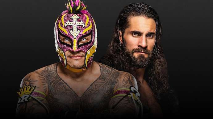 Mysterio and Rollins meet at Extreme Rules
