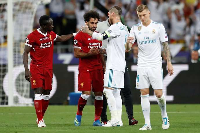 Salah left the pitch in tears after being fouled by Ramos
