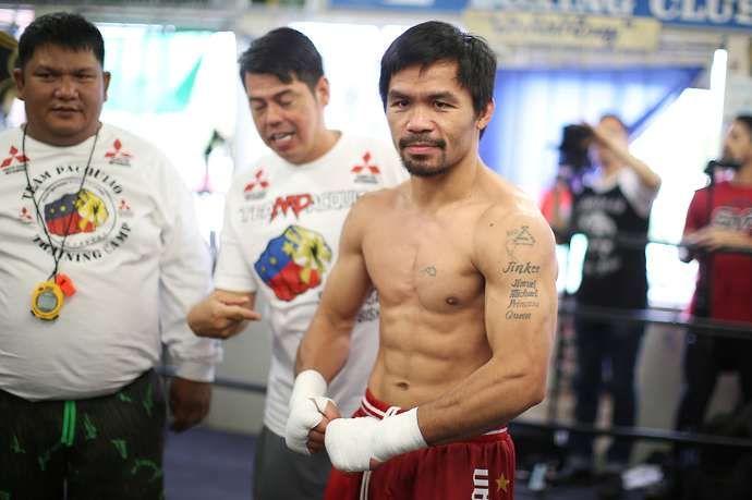 Pacquiao in the gym