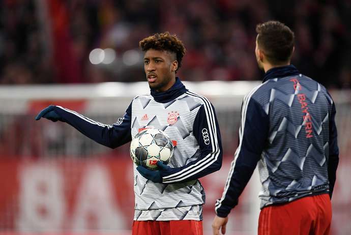 Coman warms up