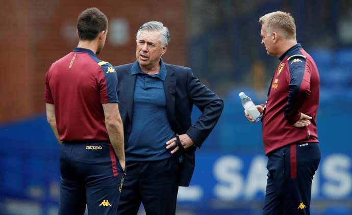 Dean Smith and JT with Ancelotti