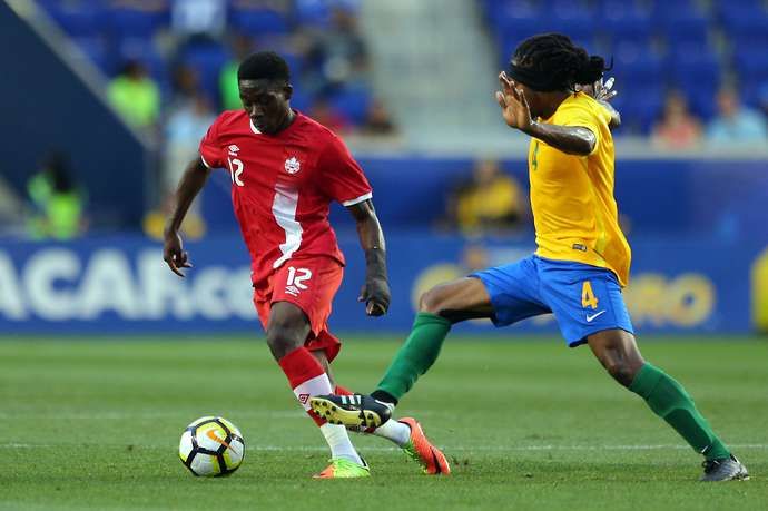 Alphonso Davies at the 2017 Gold Cup with Canada