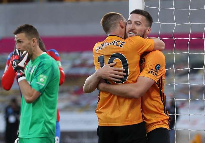 Matt Doherty celebrates against Palace