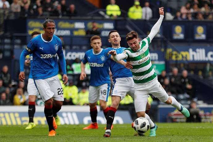 Patrick Roberts in action against Rangers FC