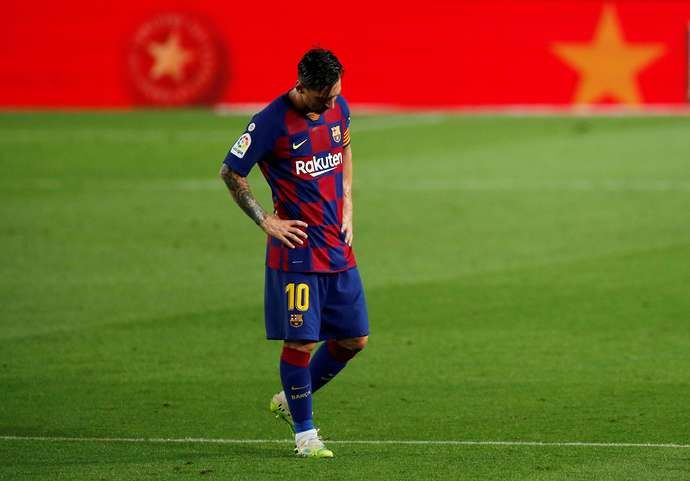 Messi has been forced to stay at Camp Nou