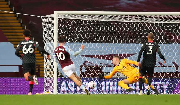 Grealish scores against Liverpool