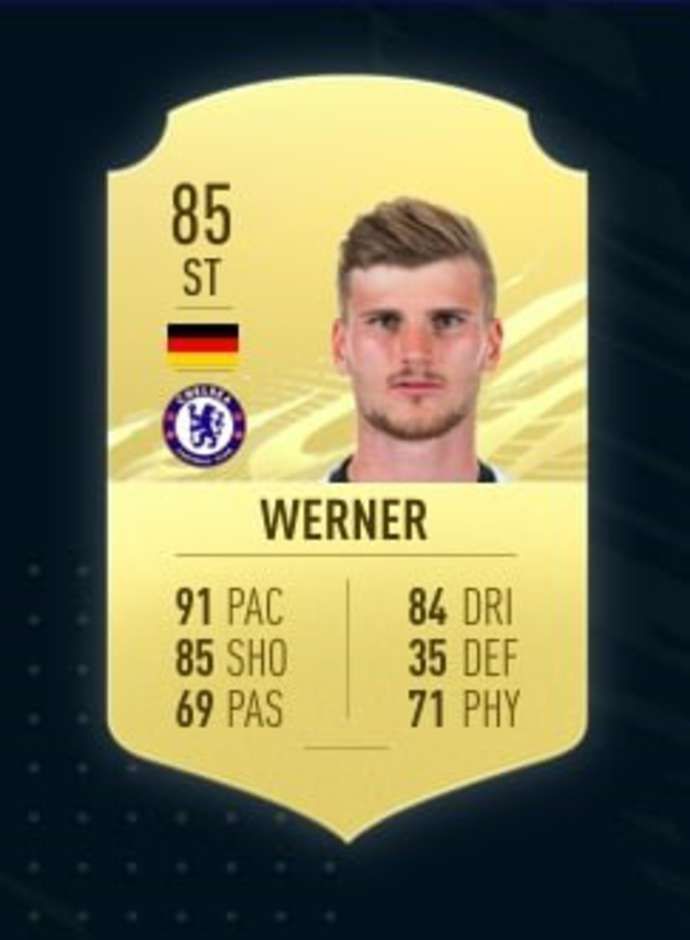 Werner's FIFA 21 card