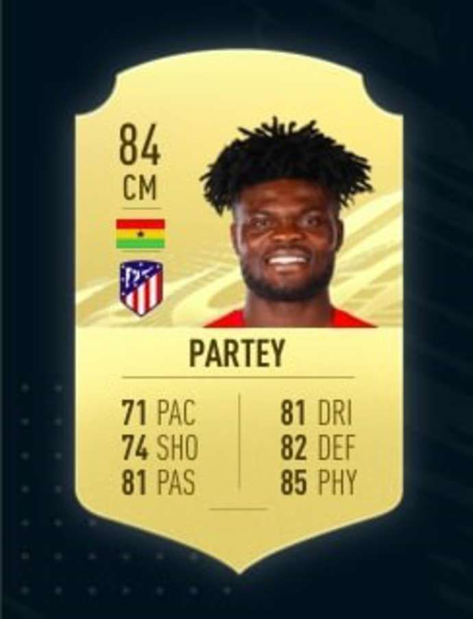 Partey's FIFA 21 card