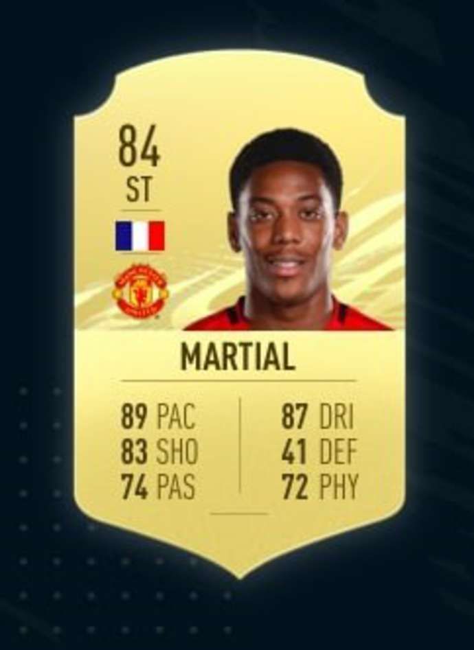 Martial's FIFA 21 card