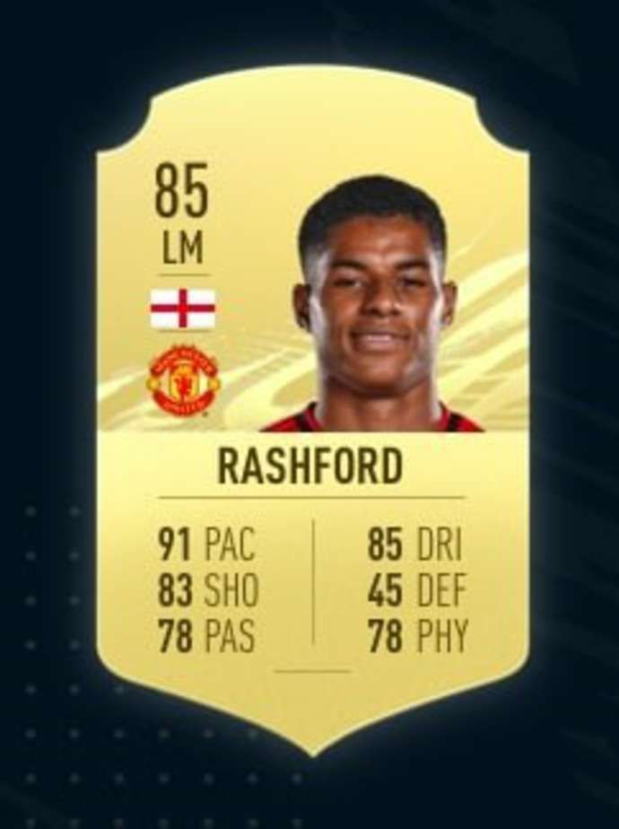 Rashford's FIFA 21 card