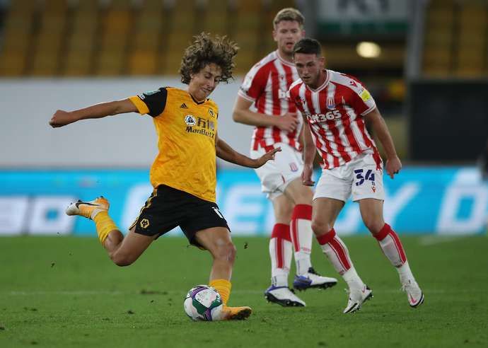 Silva in action with Wolves