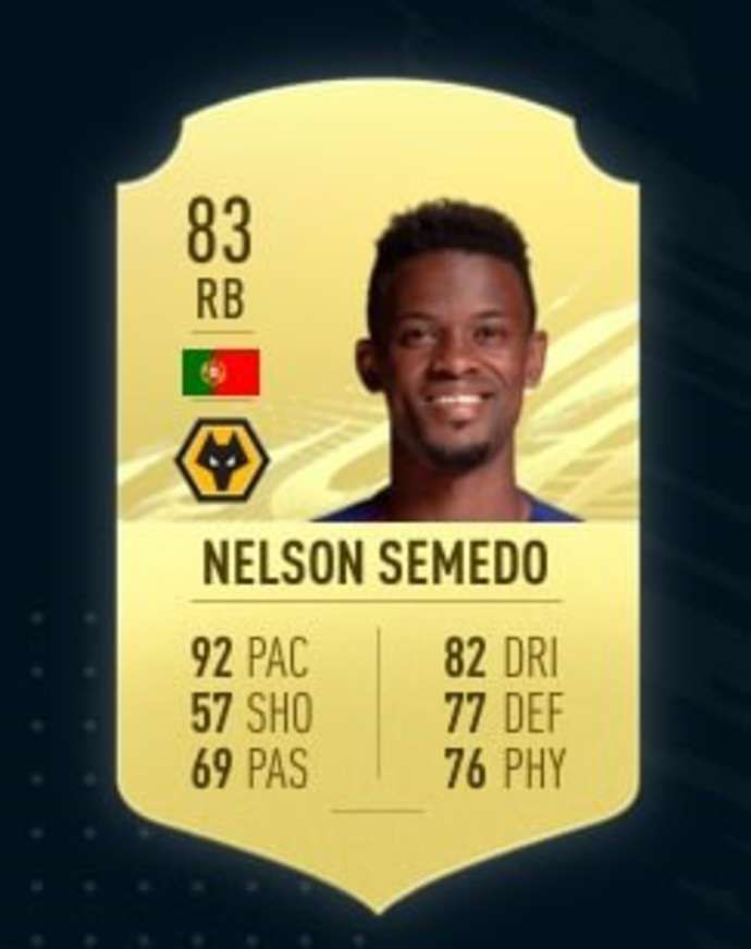 Semedo's FIFA 21 card