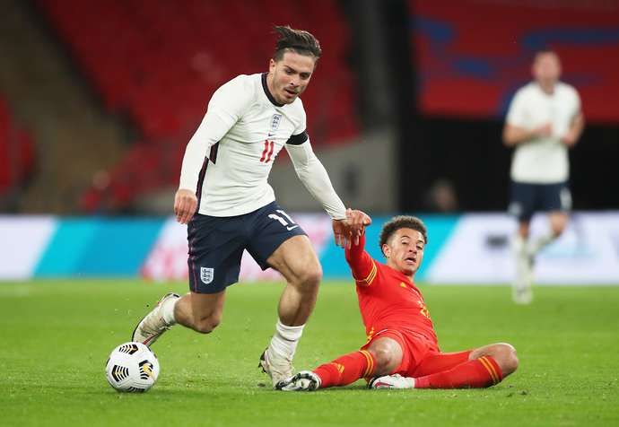 Jack Grealish in action for England