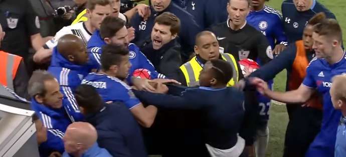Tottenham and Chelsea players clash after 'The Battle of the Bridge'