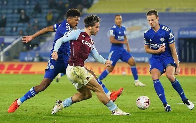 Grealish in action vs Leicester