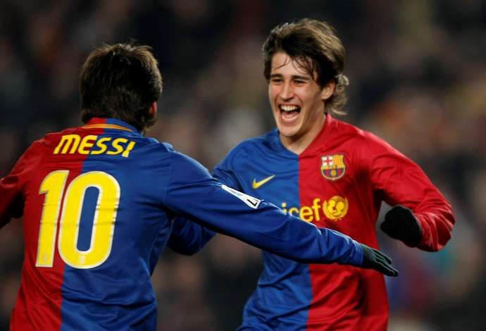 Bojan and Lionel Messi