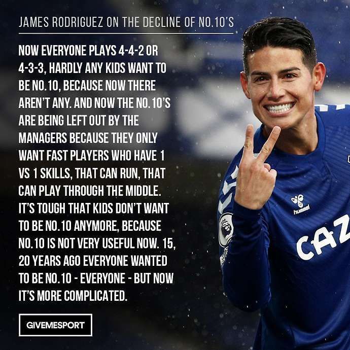 James Rodriguez on number 10s