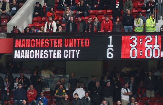 The Old Trafford scoreboard