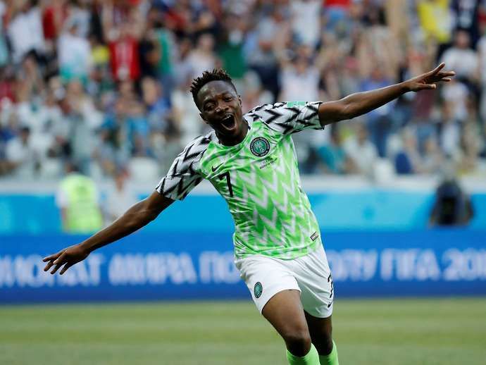 Musa in action for Nigeria