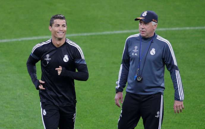 Ancelotti and Cristiano Ronaldo