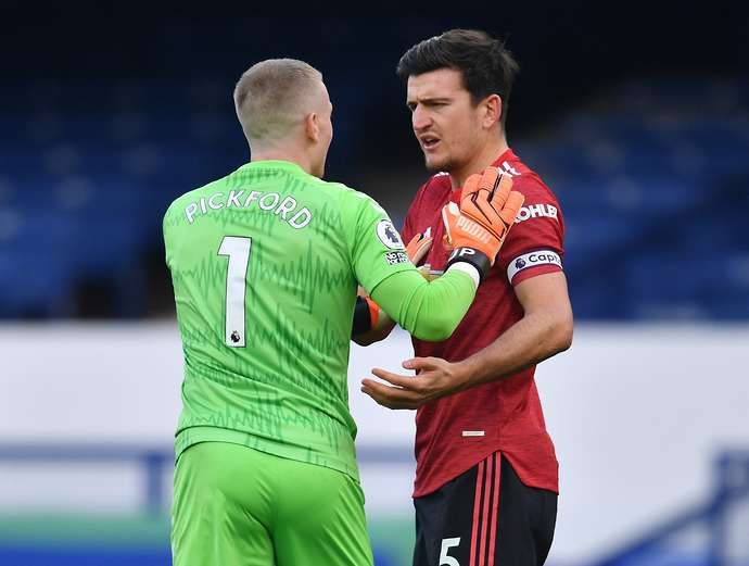 Jordan Pickford and Harry Maguire