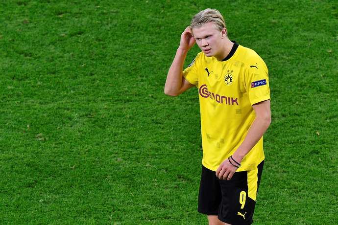 Erling Haaland in action for Dortmund