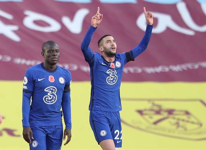 Ziyech celebrates for Chelsea