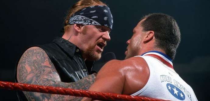 The Undertaker and Angle clashed in WWE