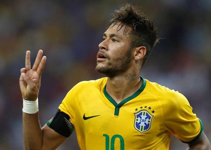 Neymar with Brazil in 2014
