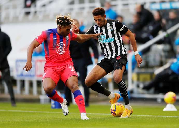 Reece James in action for Chelsea vs Newcastle