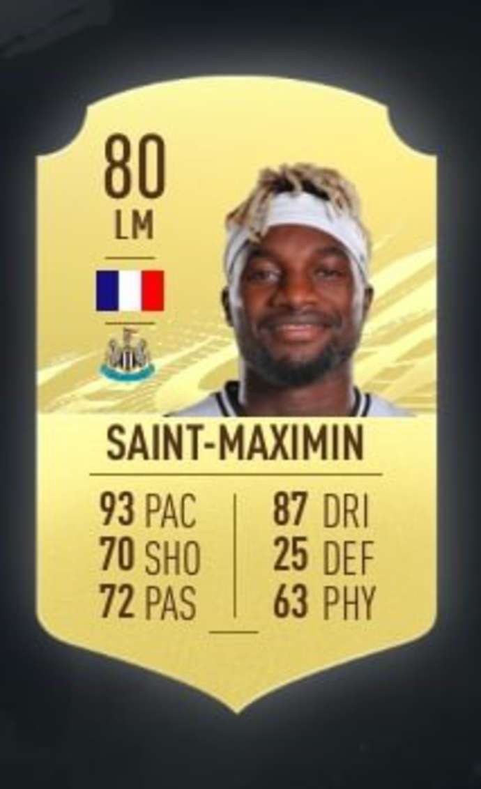 Saint-Maximin's FIFA 21 card