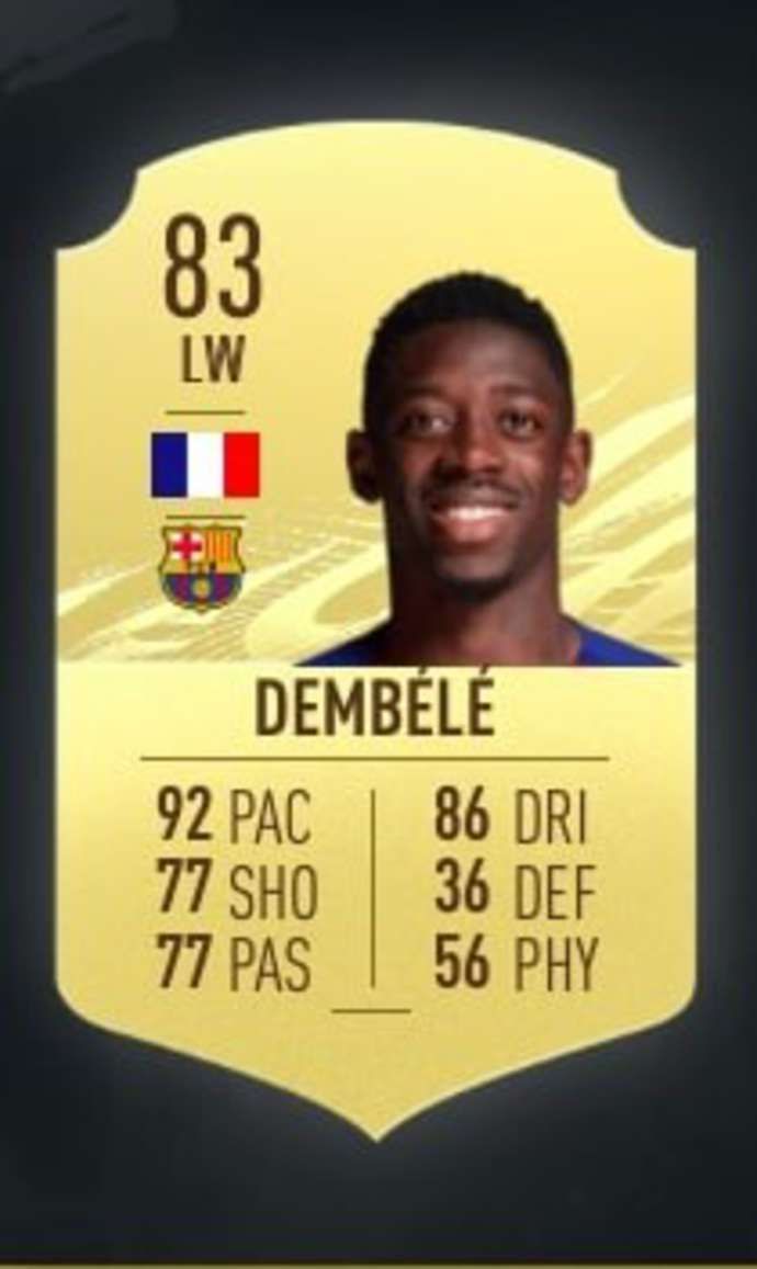 Dembele's FIFA 21 card