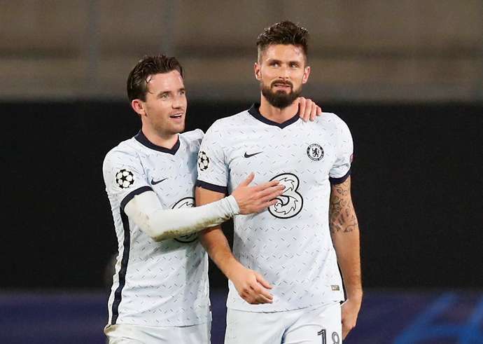 Olivier Giroud (right) and Ben Chilwell