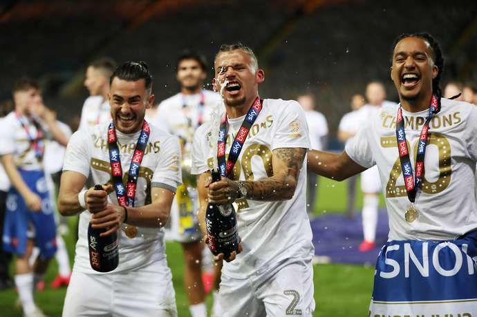 Leeds players celebrate