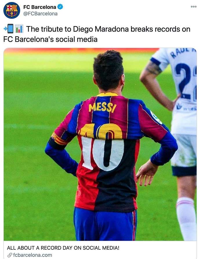 Barcelona Messi Maradona tweet