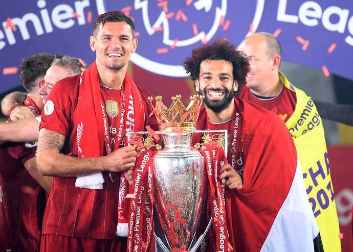 Salah with the Premier League trophy