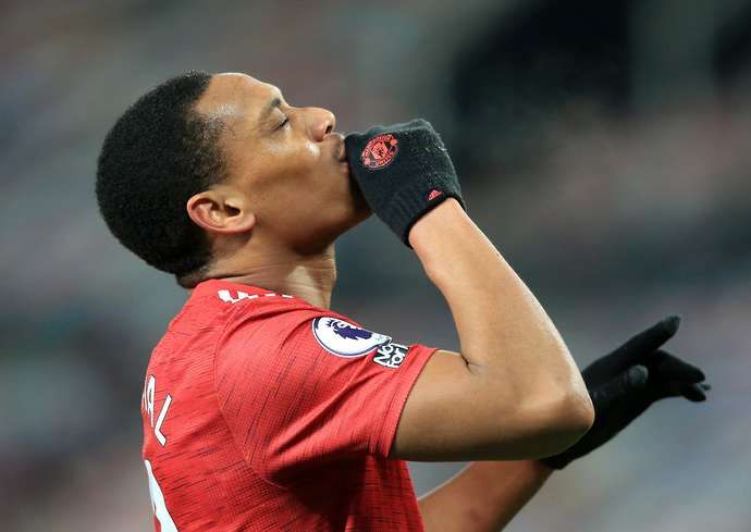 Anthony Martial in action for Man United
