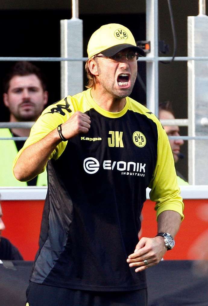 Jurgen Klopp in action for Dortmund