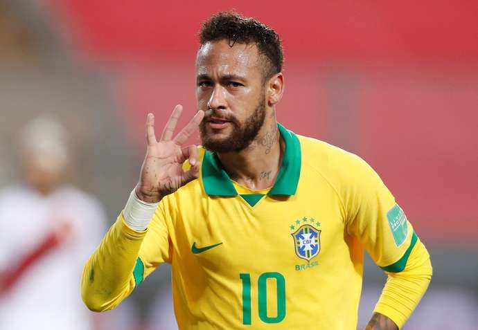 Neymar in action for Brazil