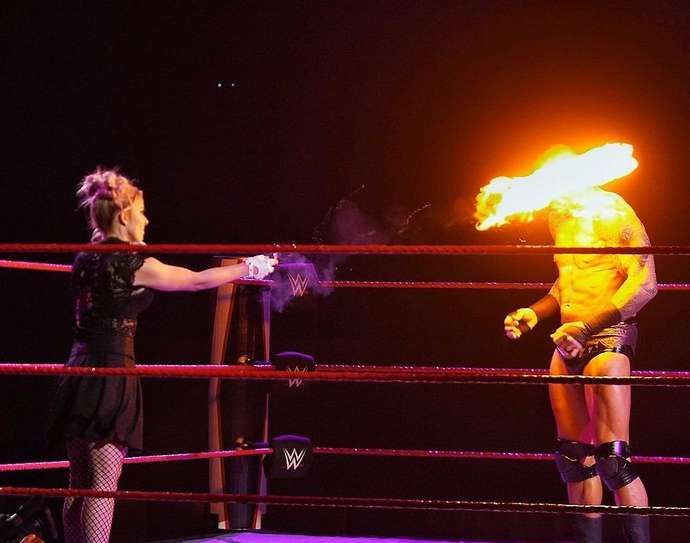 Bliss burned Orton's face last week
