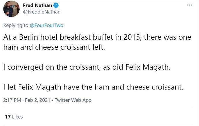 Felix Magath breakfast