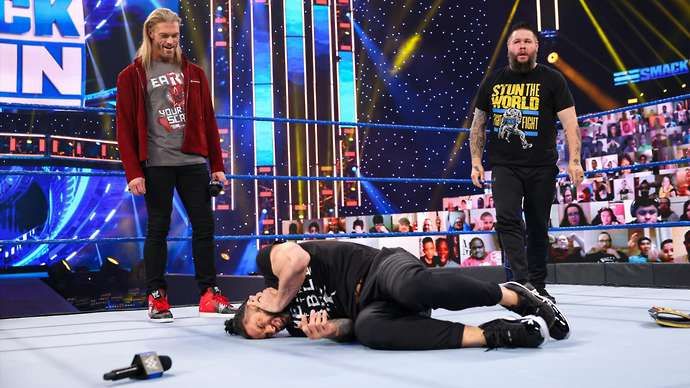Reigns was left on the floor to end SmackDown