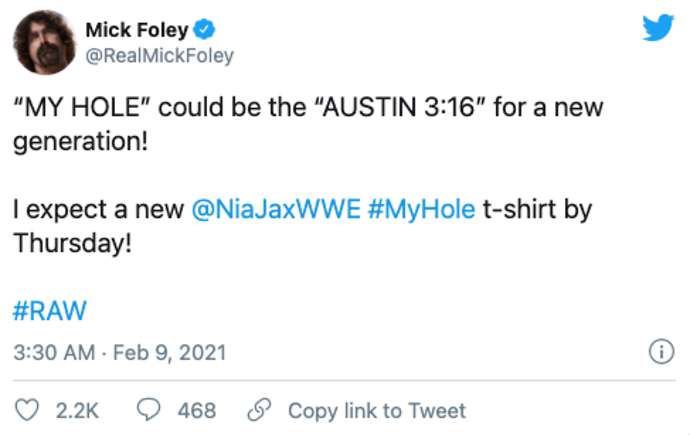 Foley was a big fan of Nia's actions on RAW